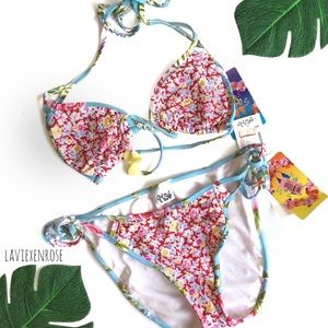 🆕 Girls Red Floral Bikini